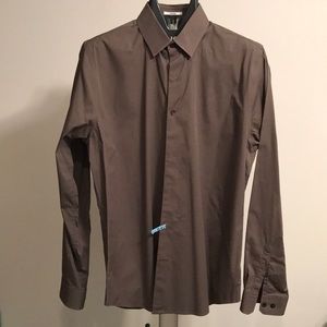 Express 1MX L fitted shirt - charcoal gray
